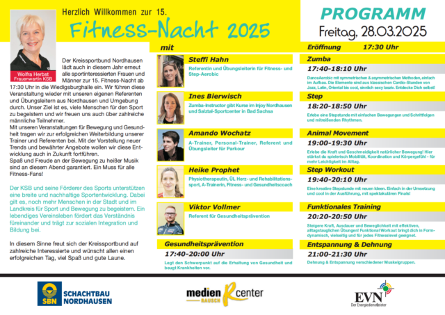 Flyer Rückseite Fitnessnight 2025