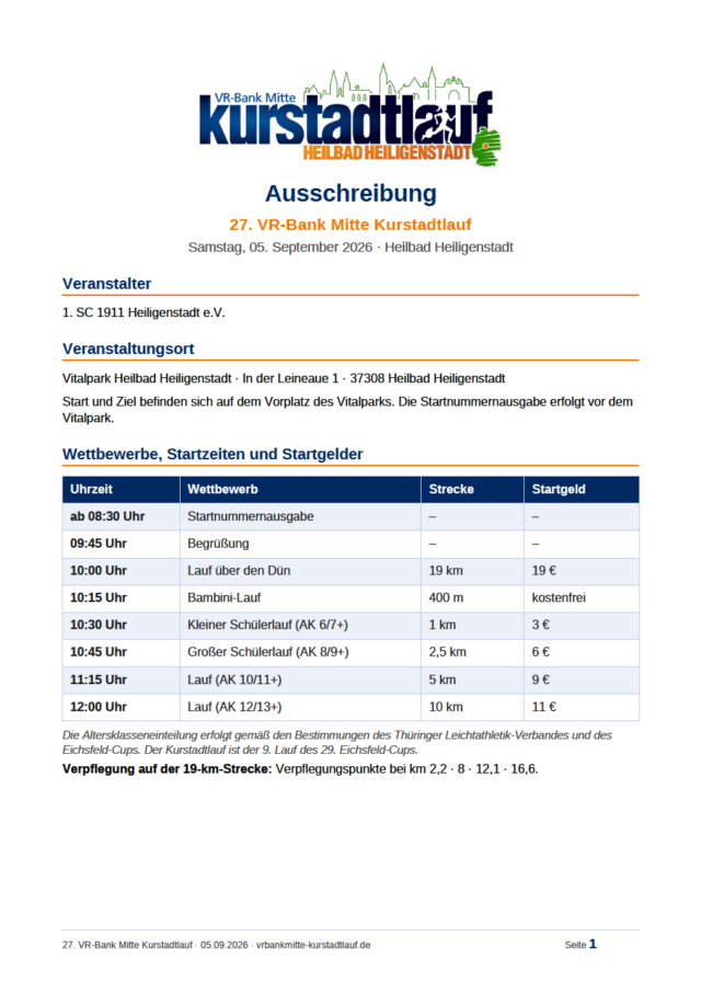 Kurstadtlauf Ausschreibung Seite 1